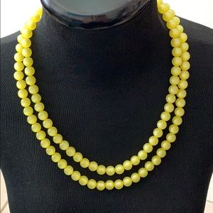 Vintage double strand yellow moonglow necklace